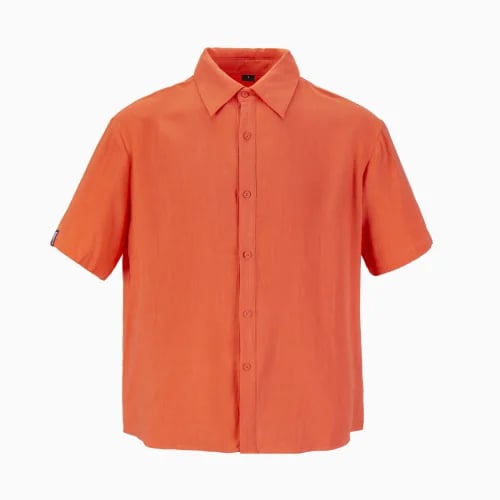 Orange Linen Shirt