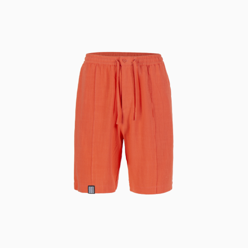 Orange Linen Shorts