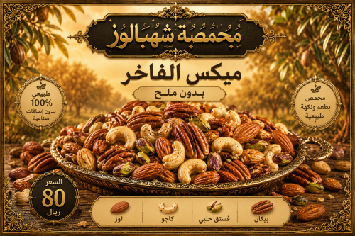ميكس الفاخر بدون ملح وزن 1 كيلو