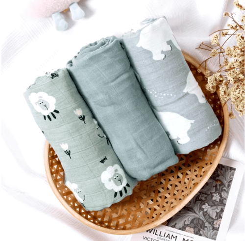 قماط قماط قطنية من الخيزران ، لحاف أطفال ناعم للنو...