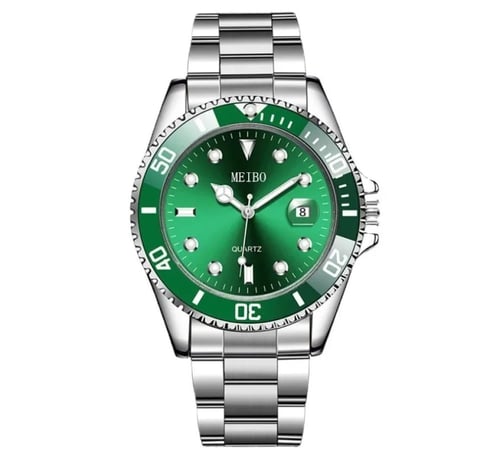 ساعة كوارتز من الجلد البني للرجال