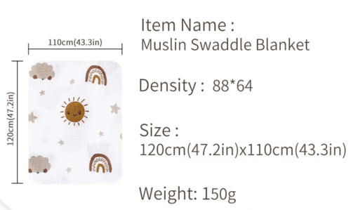 قماط قماط قطنية من الخيزران ، لحاف أطفال ناعم للنو...