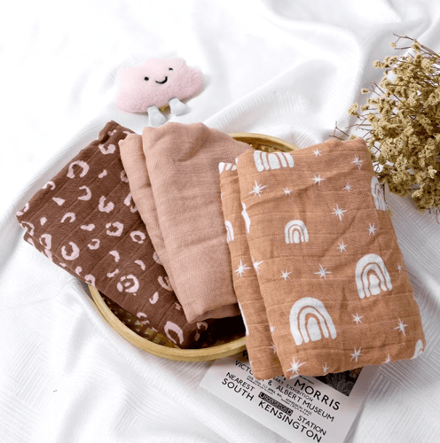 قماط قماط قطنية من الخيزران ، لحاف أطفال ناعم للنو...