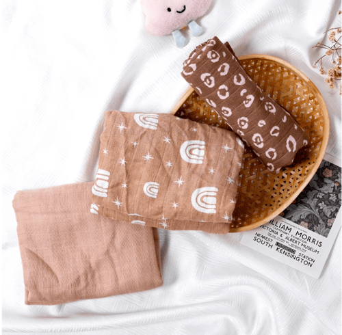 قماط قماط قطنية من الخيزران ، لحاف أطفال ناعم للنو...