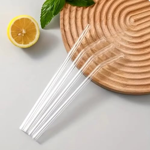 مجموعة مصاصات زجاجية مقاومة للحرارة مع فرشاه