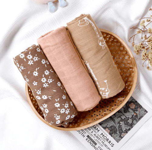 قماط قماط قطنية من الخيزران ، لحاف أطفال ناعم للنو...