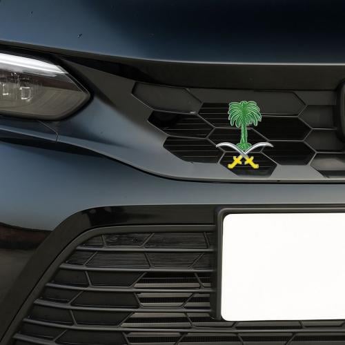 شعار السيفين والنخلة السعودي لشبك السيارة الخارجي