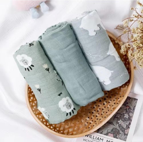 قماط قماط قطنية من الخيزران ، لحاف أطفال ناعم للنو...