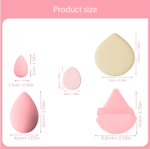 مجموعة اسفنجات مكياج وردية اللون،16 قطعه