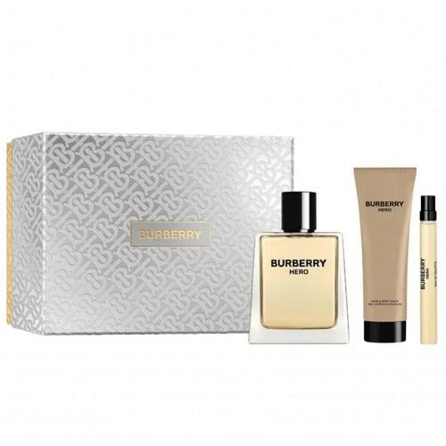 طقم عطر بربري هيرو او دو تواليت للرجال - 3 قطع