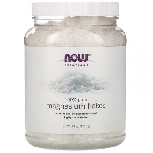 Now Foods, رقائق المغنزيوم الحلولة، نقاء 100T أونص...