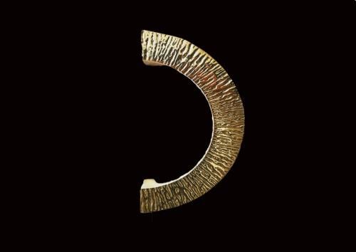 مقبض قوس نصف دائري ذهبي محجر