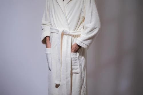 Luxury men's robe with a beige hat