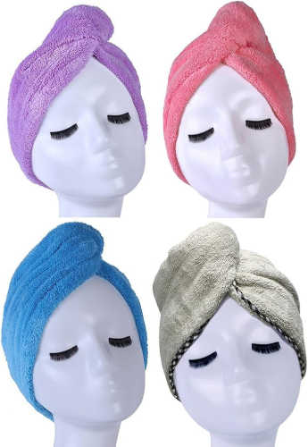 منشفة شعر فائقة الامتصاص-بنفسجي