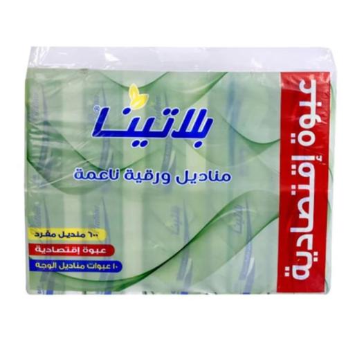 مناديل بلاتينا 600 منديل 10عبوات