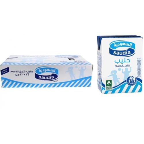 حليب السعودية كامل الدسم 200مل 24حبة