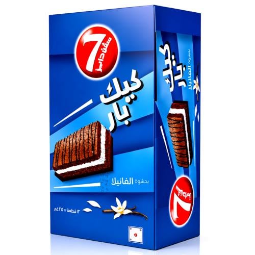 كيك سفن دايز بالفانيلا 25ج 12حبة
