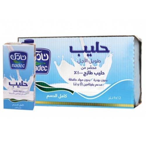 حليب نادك كامل الدسم1لتر 12حبة