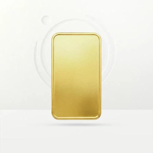 Gold bar mirror, 24 karat, weight 2.5 grams
