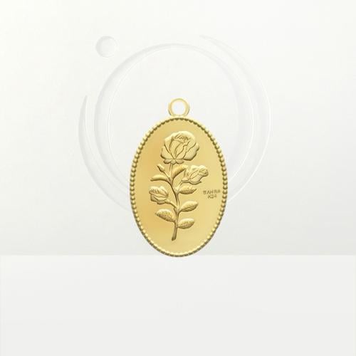 24 karat gold bar, weight 1 gram (flower pendant)