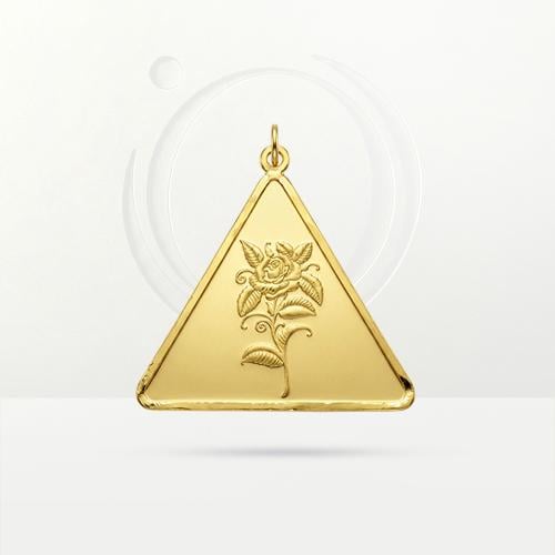 A 24-karat gold bar weighing 1 gram (triangle pend...