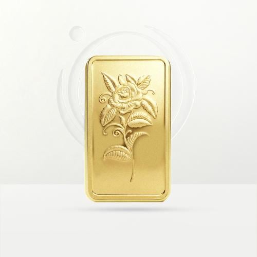 24 karat gold bar, weight 2.5 grams (flower logo)