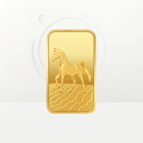 اونصه ذهب عيار 24 وزن 31.1 جرام ( شعار الخيل )