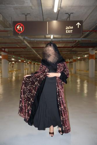 Chiffon and velvet abaya