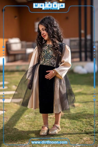 فستان سماء الوطن بنقش تراثي ( بناتي )