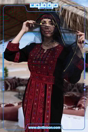 لبس عسيري أسود بنقش تراثي