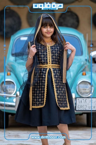 فستان بزخارف ذهبيه ( بناتي )