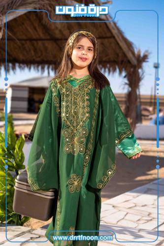 ثوب النشل النجدي بناتي ( أخضر )