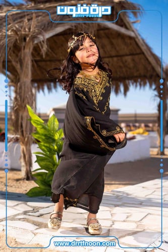 ثوب النشل النجدي بناتي ( أسود )