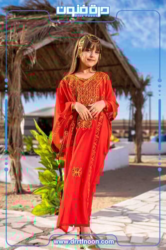 ثوب النشل النجدي بناتي ( أحمر)