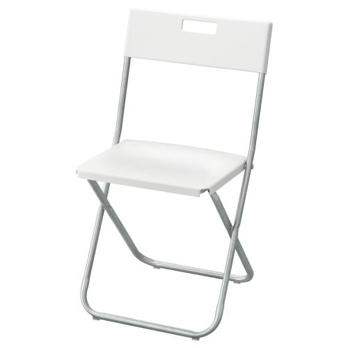 White foldable chair easy to carry