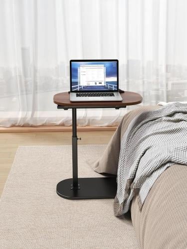 Rotating 360-degree side table and foldable in the shape of the letter C for the sofa