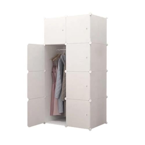Portable plastic wardrobe small storage set