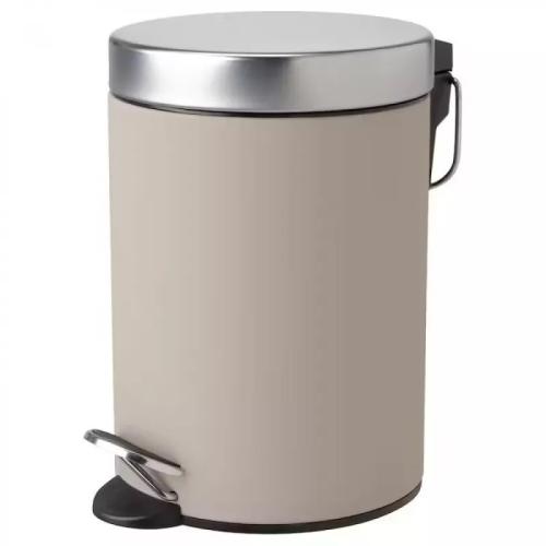 Trash container with pedal beige | EKOLN