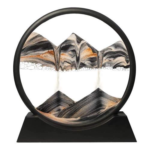 Moving three-dimensional black gray sand art picture decoration