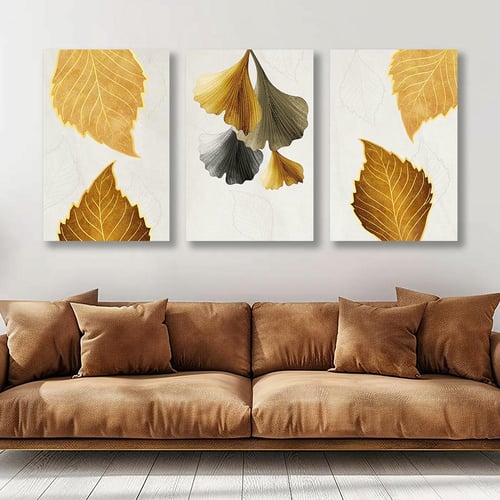 طقم من 3 لوحات ثلاثية ورود بتصميم عصري