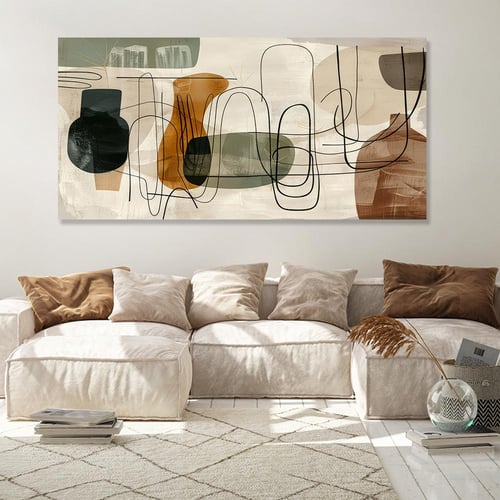 لوحة جدارية فن تجريدي بتصميم عصري