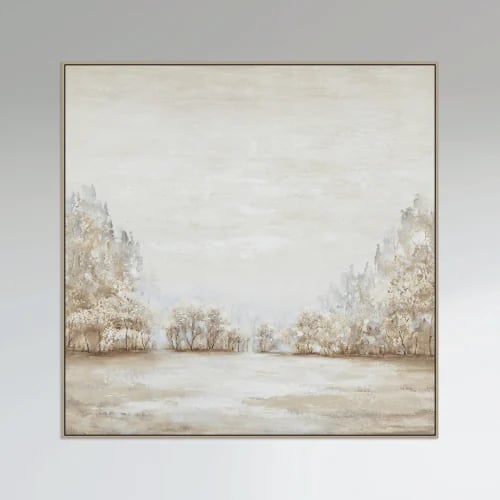 Wall art with flowers and trees