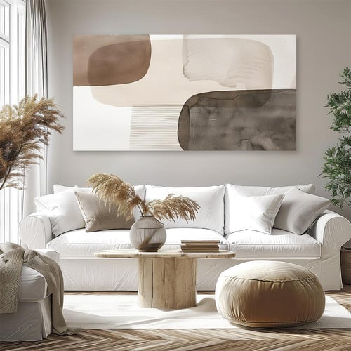 تكوينات هادئة - لوحة جدارية تجريدية بأشكال عضوية
