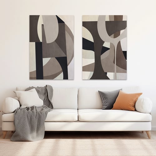 طقم لوحات ثنائية فن تجريدي