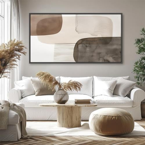تكوينات هادئة - لوحة جدارية تجريدية بأشكال عضوية