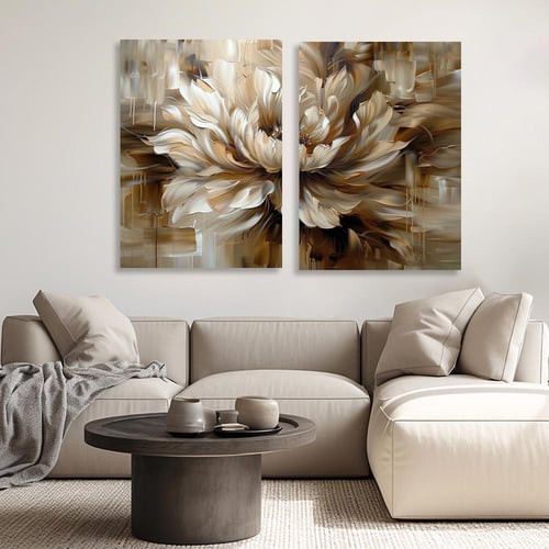 طقم لـوحات ثنائية فن تجريدي بتصميم عصري