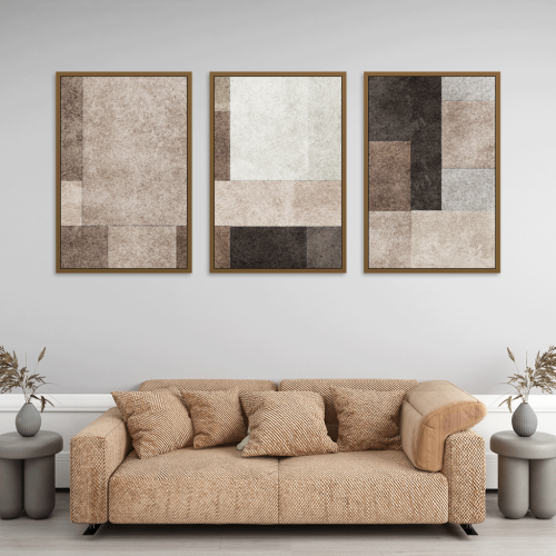 طقم لوحات ثلاثية فن تجريدي