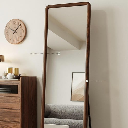 مرأة خشب كبيرة طوليه ارضية بإطار خشبي بني غامق 160...