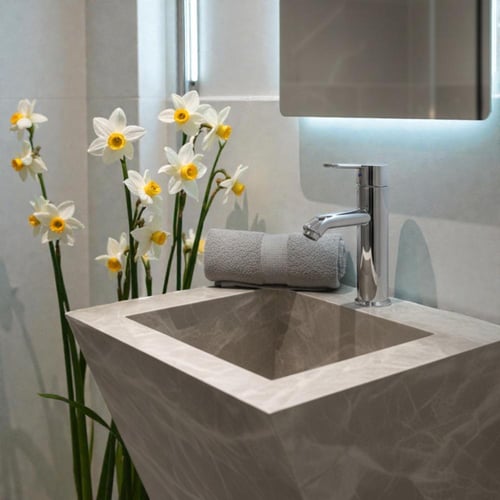 مغسلة صغيرة رمادي 40سم