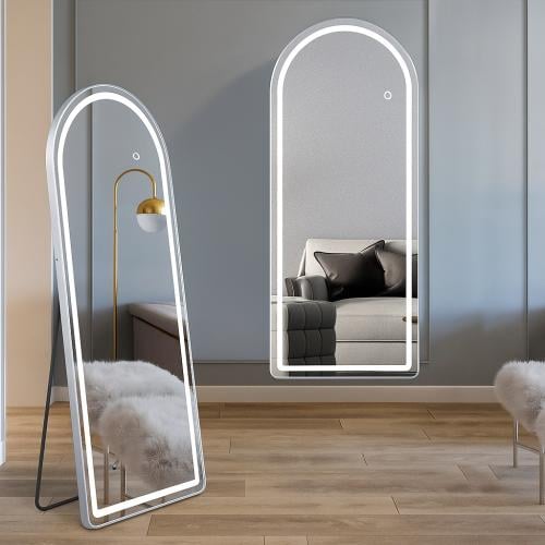 مراية طولية سلفر مع اضاءة ستاند حامل مقاس 160*60